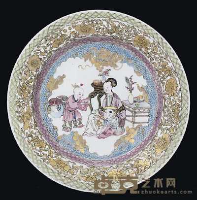 YONGZHENG (1723-35) A FINE FAMILLE ROSE EGGSHELL DEEP PLATE 